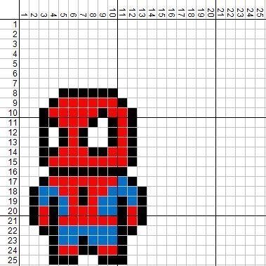 Человек паук по клеточкам