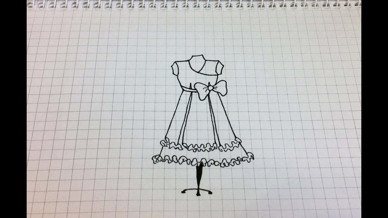 Рисунки для срисовки карандашом и ручкой платье
