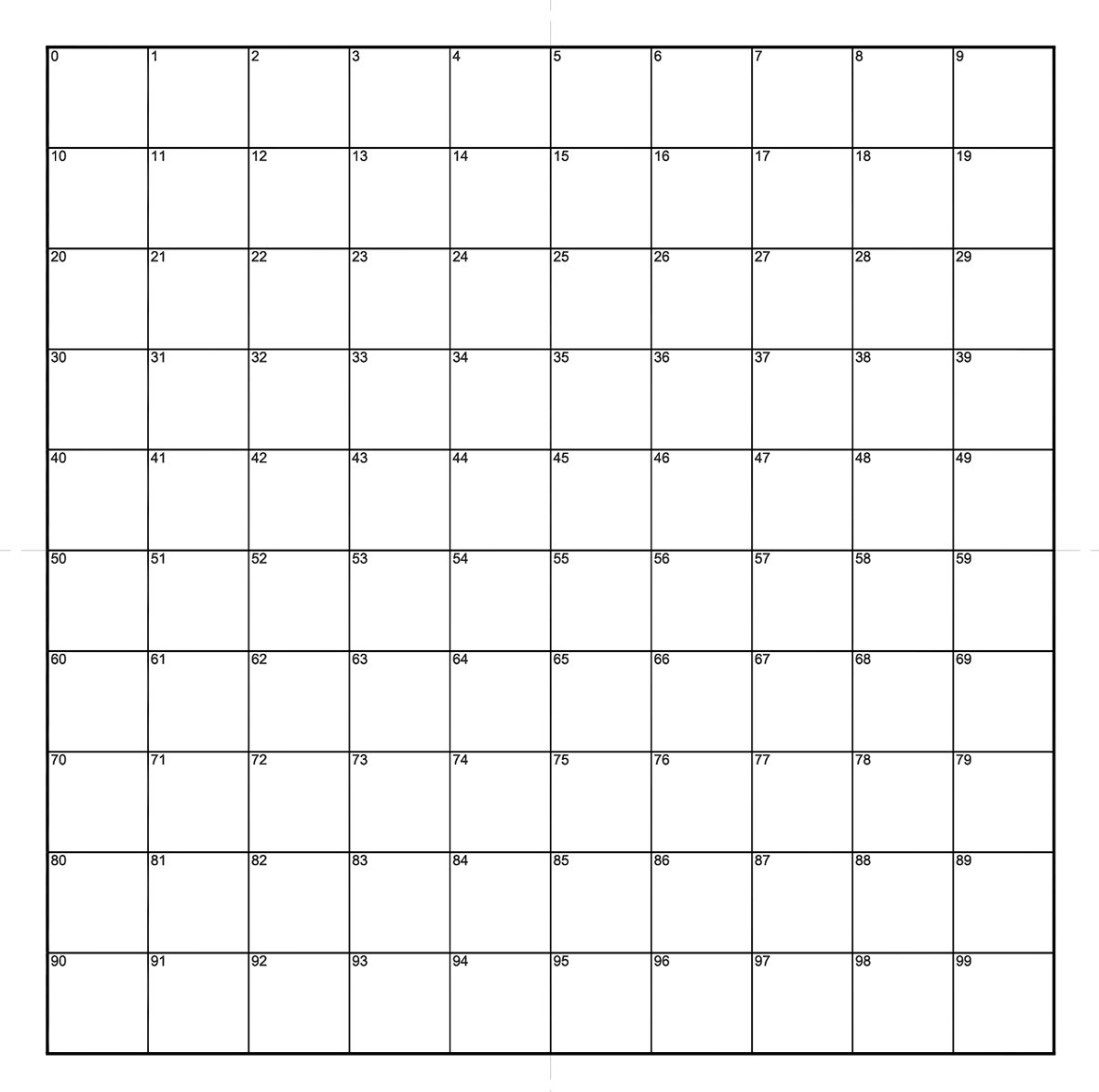Ne35 number Grid 1mm Square