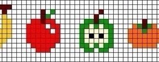 Рисование по клеточкам фрукты и овощи