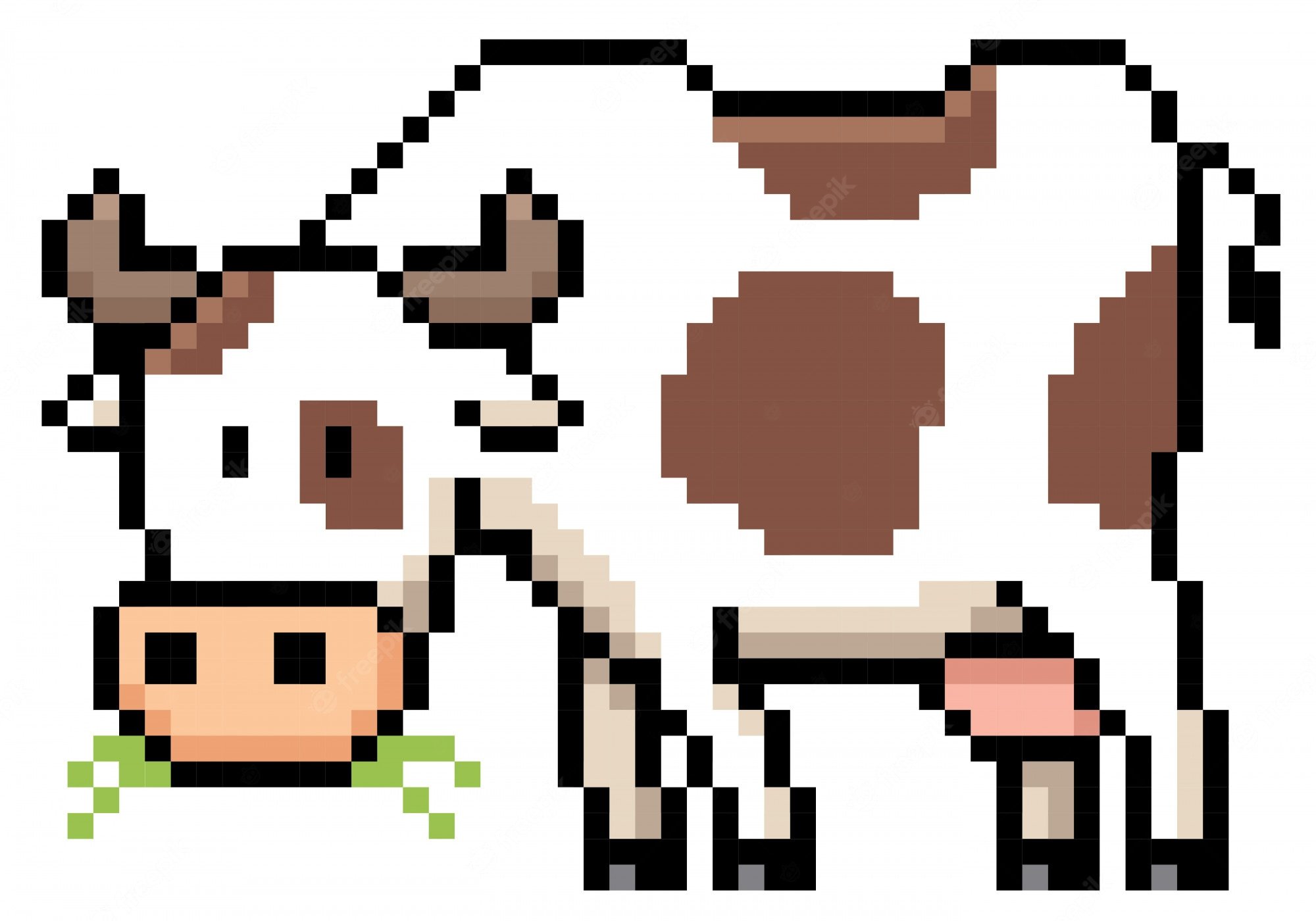 Корова пиксель арт