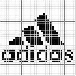 Схема вязания логотипа адидас