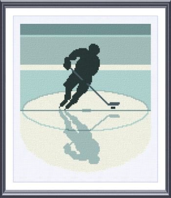Вышивка крестом хоккеист