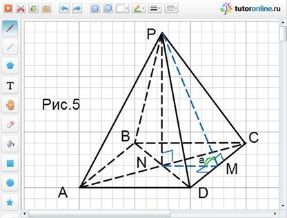 Правильная четырехугольная пирамида по клеткам
