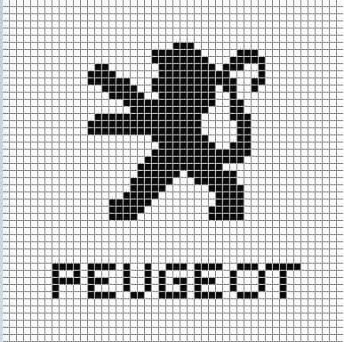 Значки машин по клеточкам