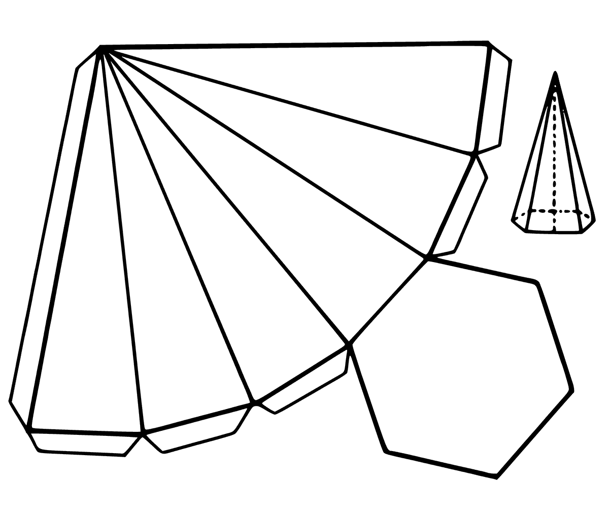 Шестигранная пирамида развертка