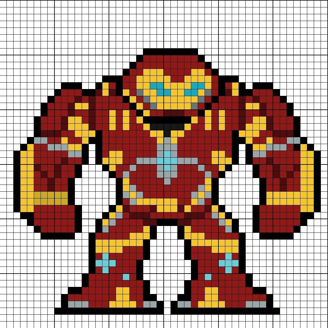 Perler Beads схемы Iron man