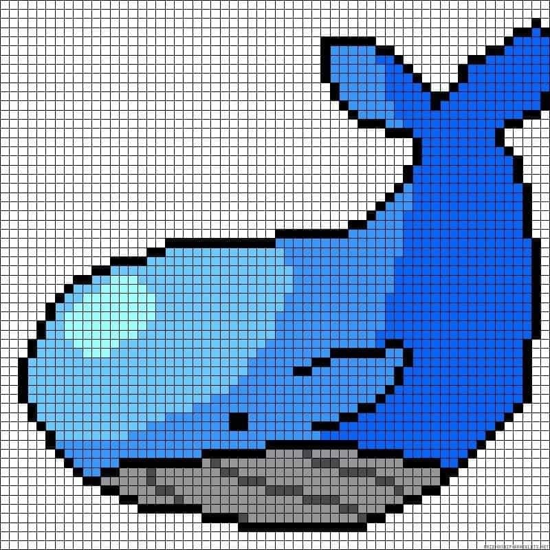 Дельфин рисовать по клеточкам