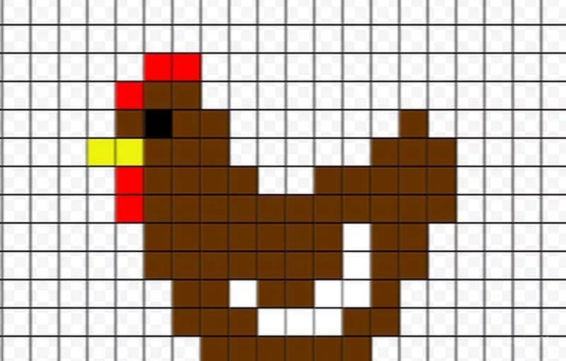 Рисунки по клеточкам курами