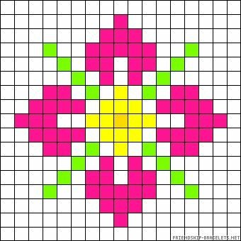 Цветы по клеточкам маленькие