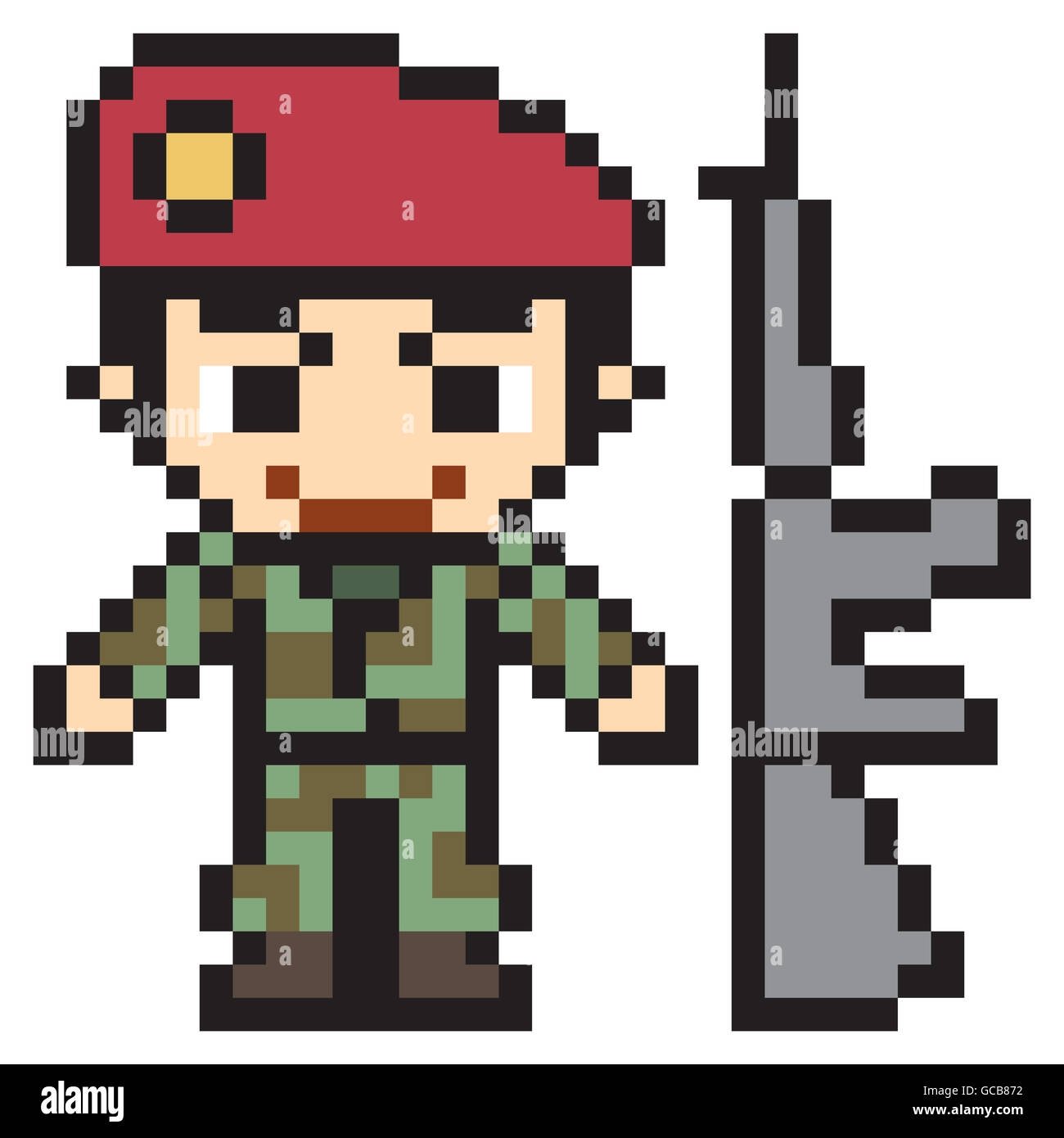 Пиксельный рисунок по клеточкам солдат