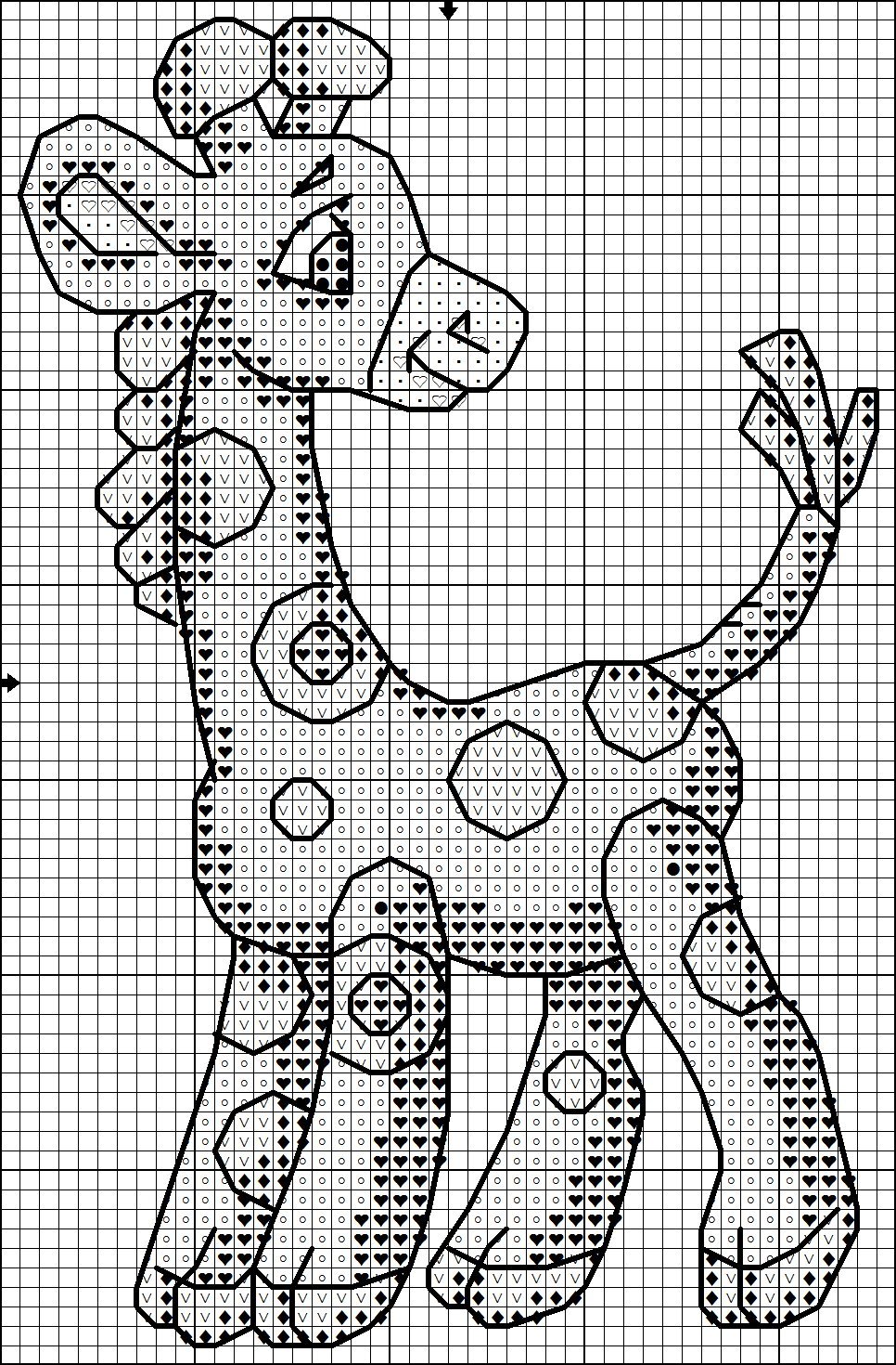 Вышивка крестиком Жирафик схема