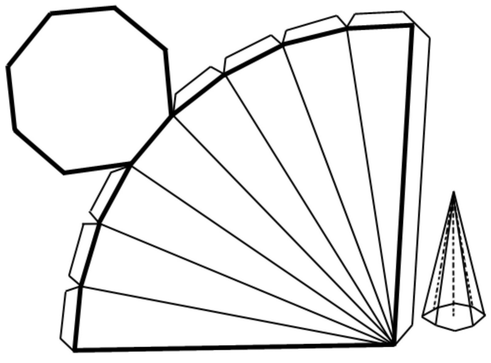 Развёртка семиугольной пирамиды