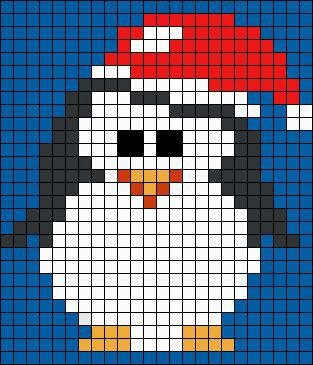 Рисование по клеточкам Пингвин
