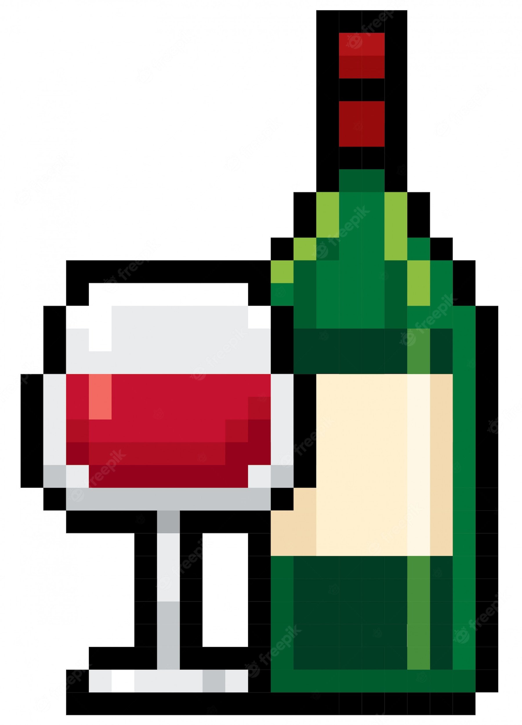 Пиксельная бутылка вина