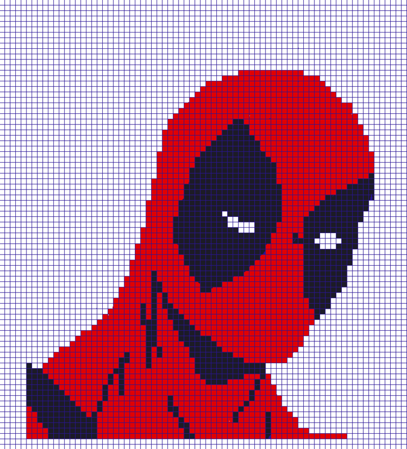 Рисование по клеткам. Человек паук по клеткам. Рисование по пикселям. Человек паук по Плеткам.