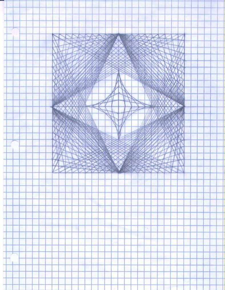 Геометрические узоры в тетради ручкой