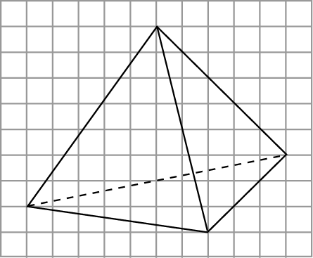 Правильная треугольная пирамида на клетчатой бумаге