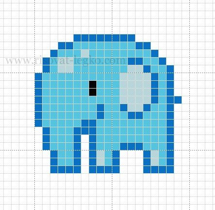 Рисование по клеточкам слон