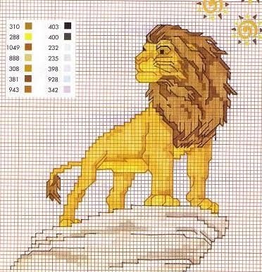 Король Лев крестиком