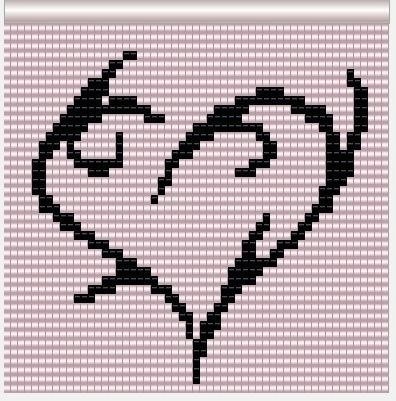 Сердце по клеточкам в тетради