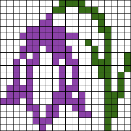 Тюльпан по клеточкам в тетради