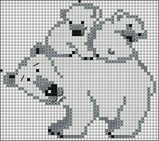 Медведь Монохромная вышивка