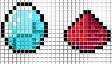 Алмаз из МАЙНКРАФТА по клеточкам