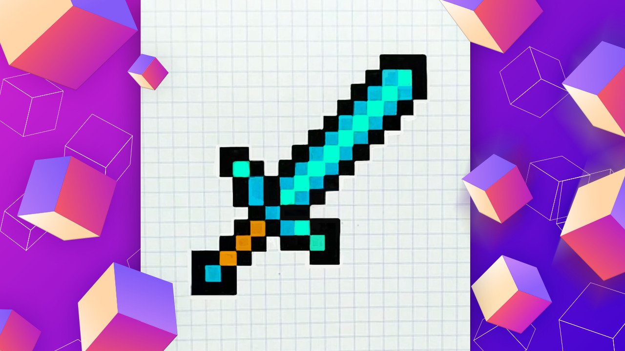 Алмазный меч по клеточкам