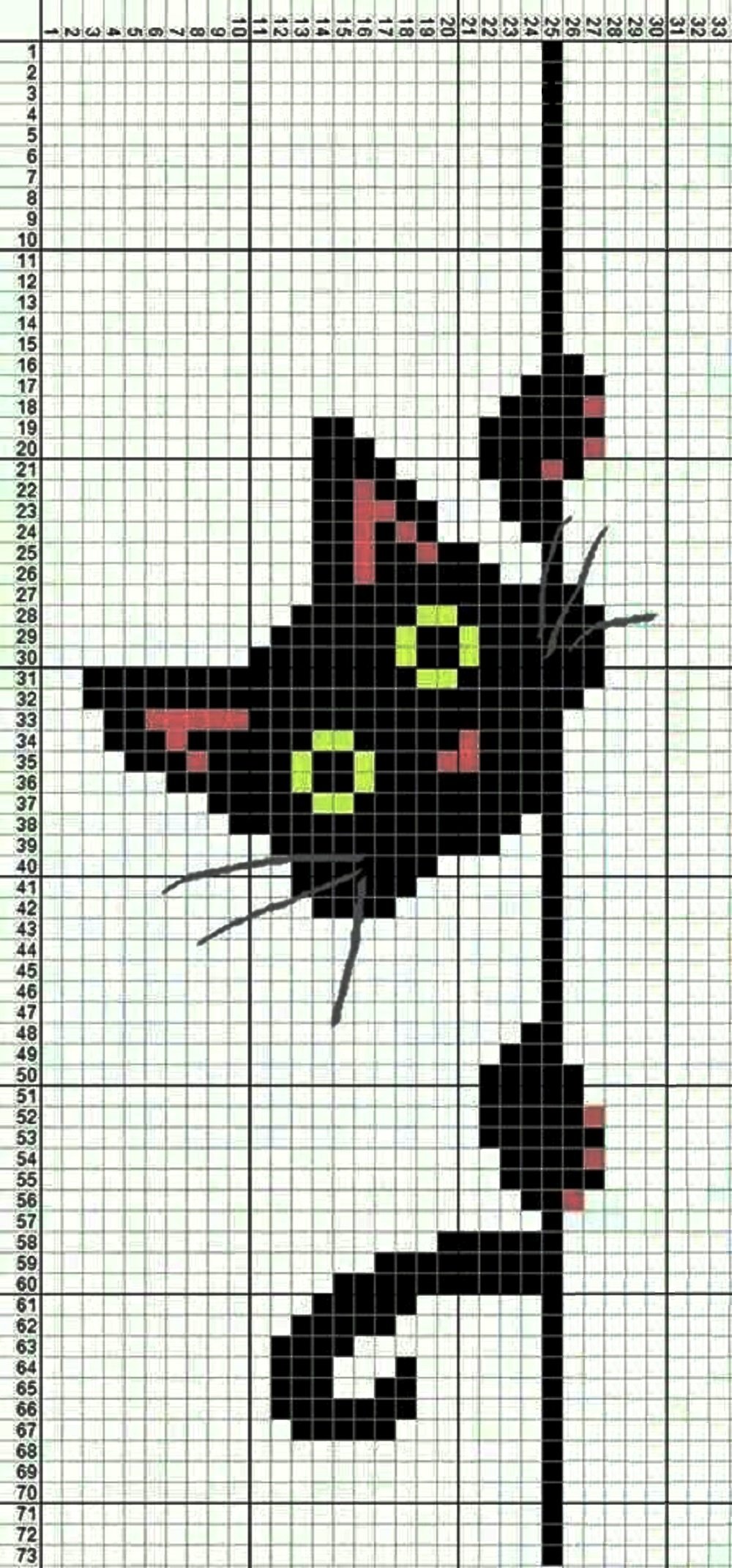 Схема кошки для вязания спицами