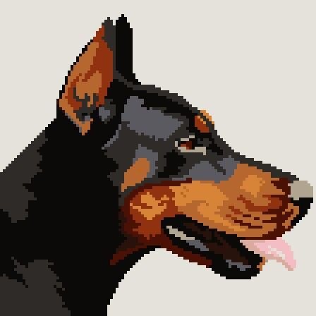 Доберман пиксель арт