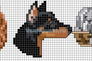 Доберман по клеточкам