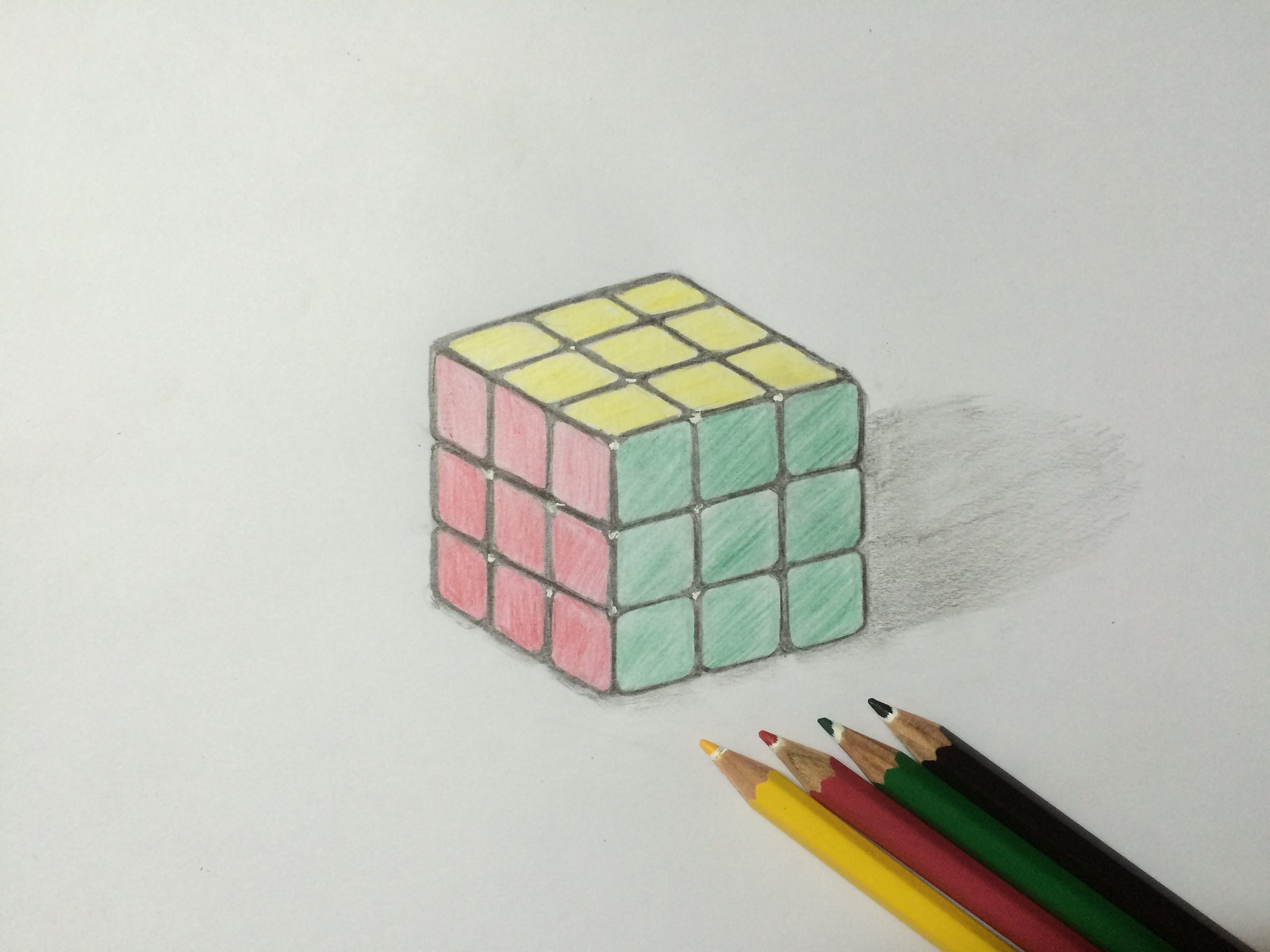 Кубик Рубика карандашом
