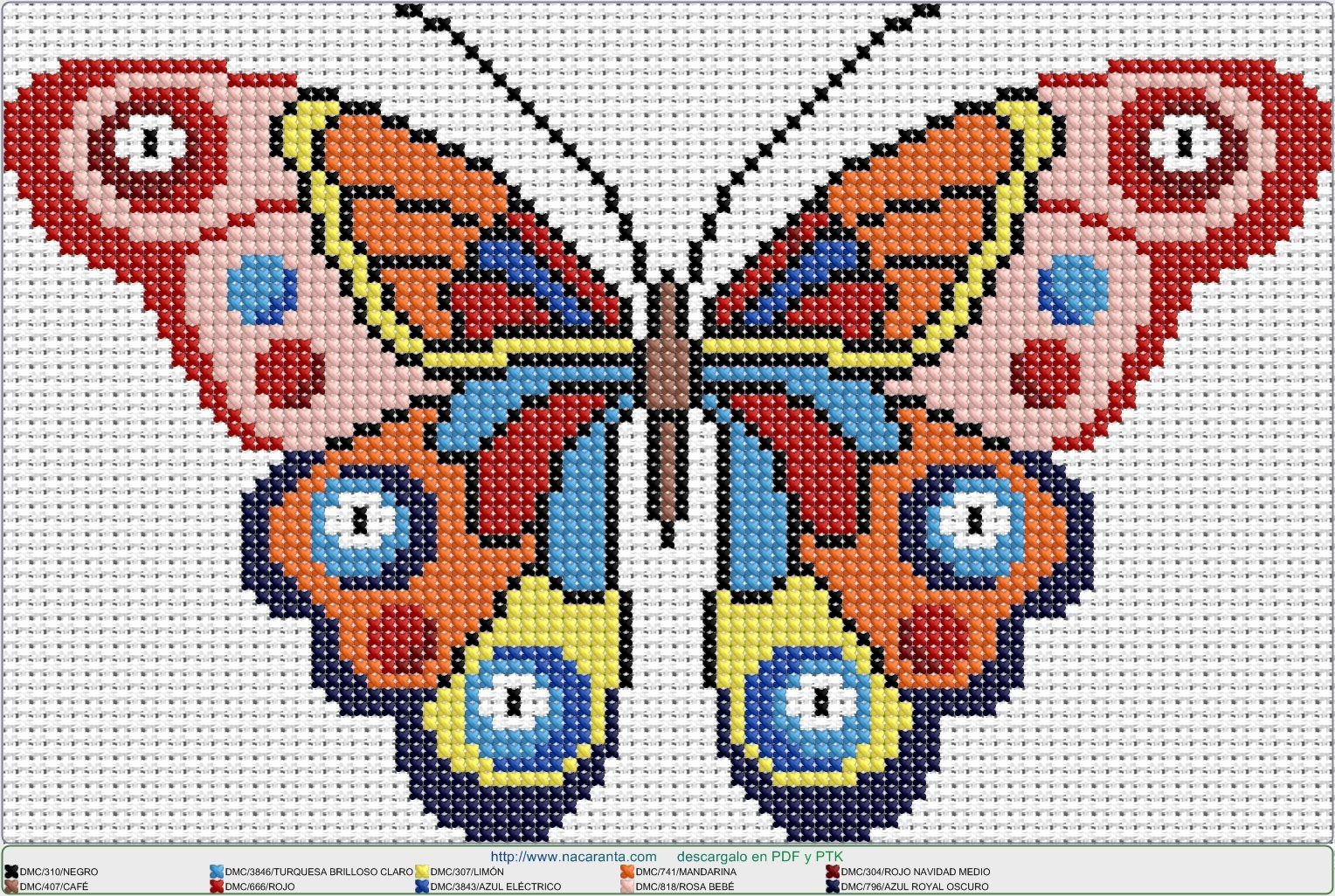 Рисунки для вышивки крестиком бабочка