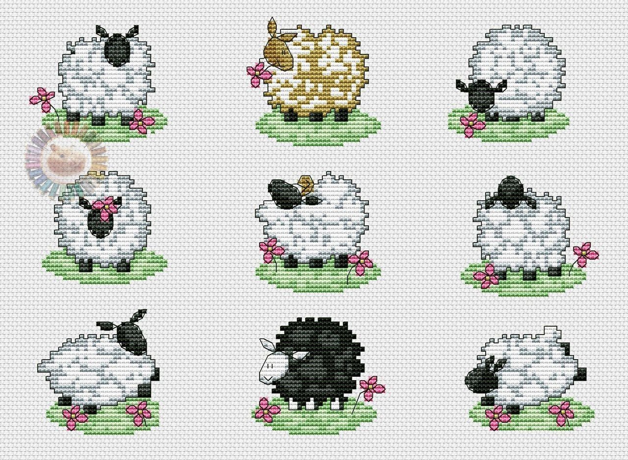 Вышивка овечки