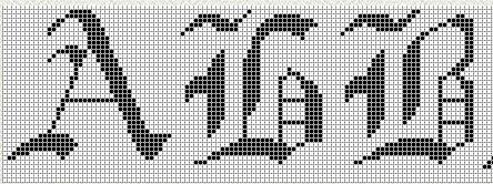 Буквы на листе в клеточку