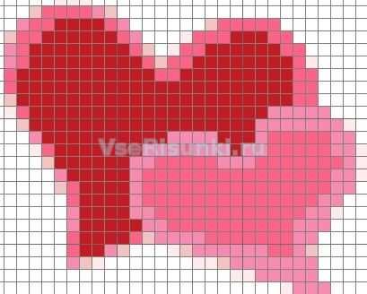 Сердечки по клеточкам в тетради маленькие рисунки