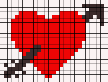 Рисование по клеточкам сердце