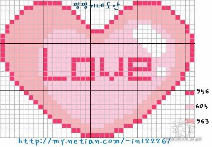 Рисунки по клеткам сердце большое