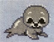 Вышивка крестом морской котик