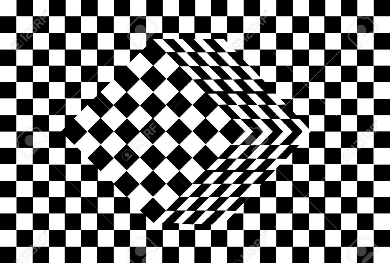 Черно-белые клетки оптическая иллюзия