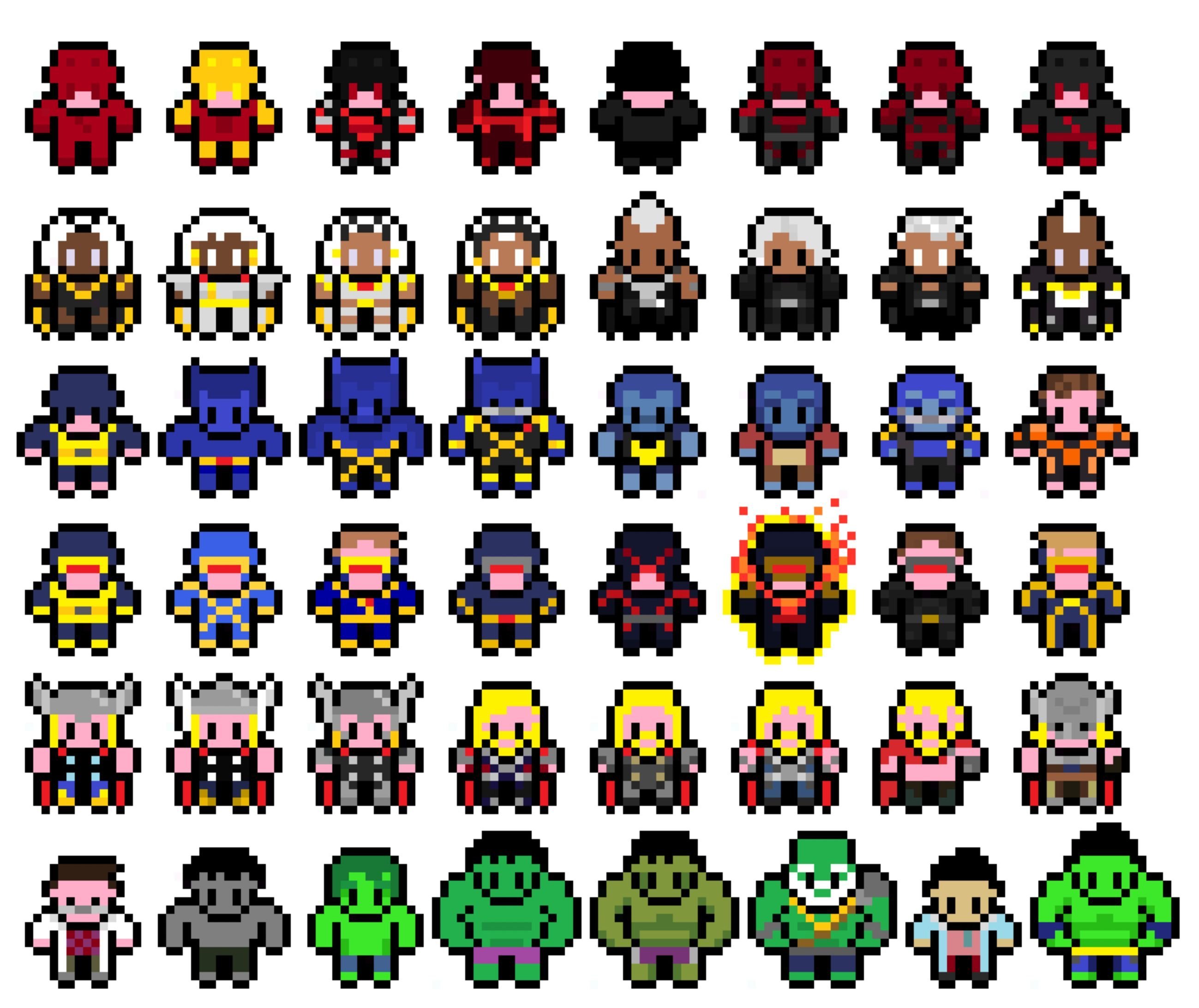 Пиксельные персонажи из игр