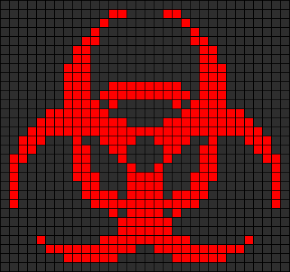 Знак радиации пиксель арт