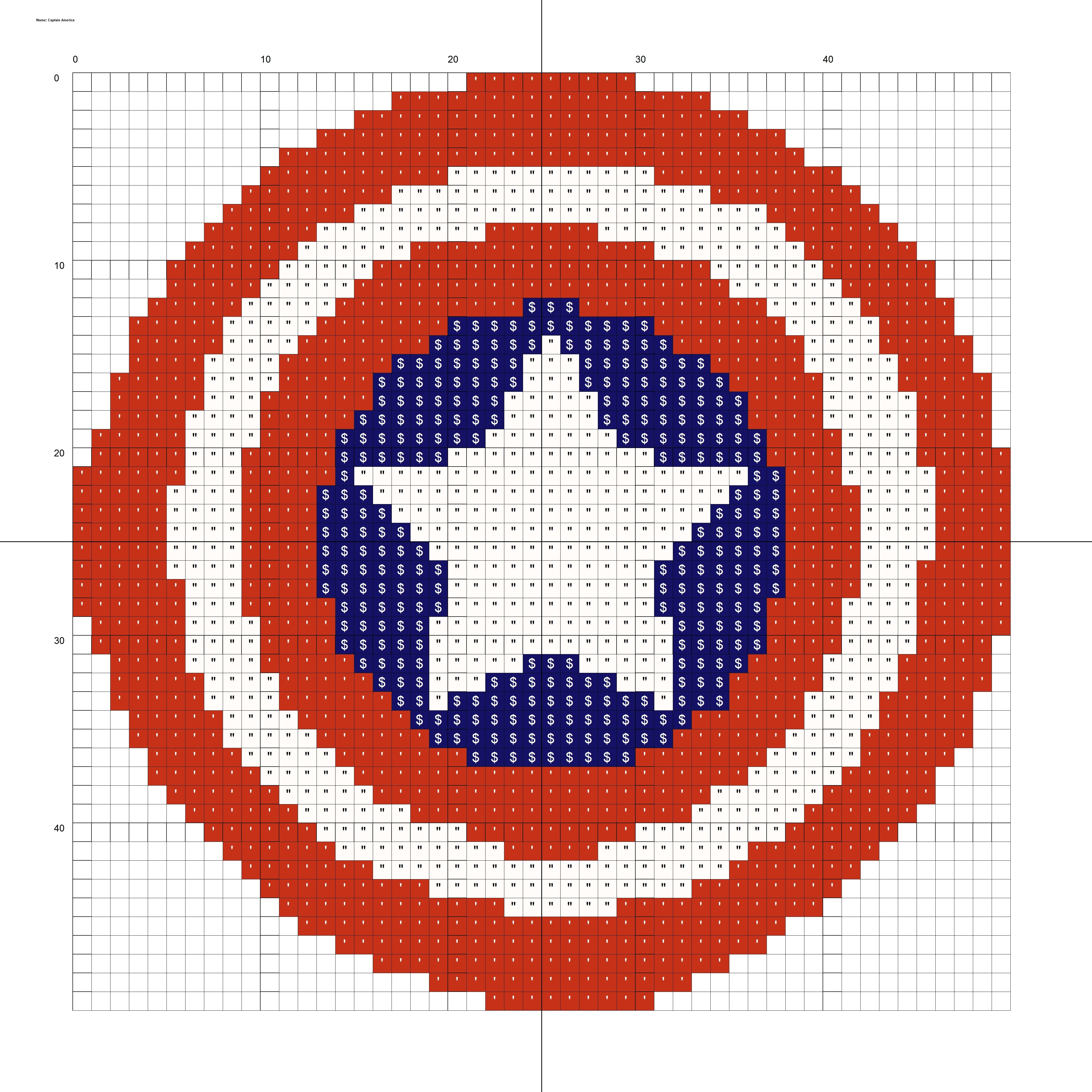 Вышивка крестом Капитан Америка