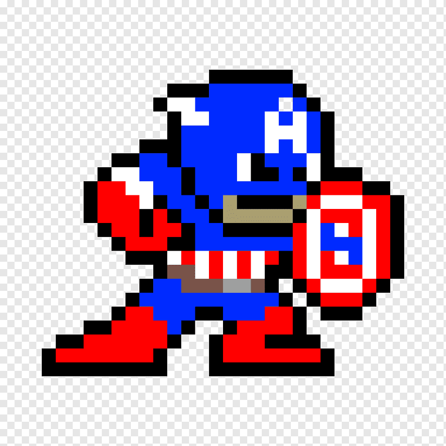 Капитан Америка пиксель арт
