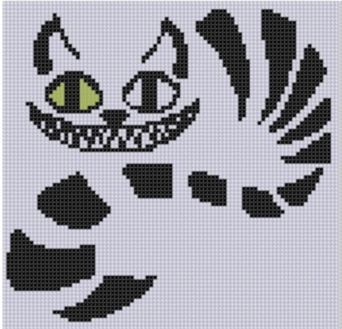Чеширский кот схема вышивки крестом