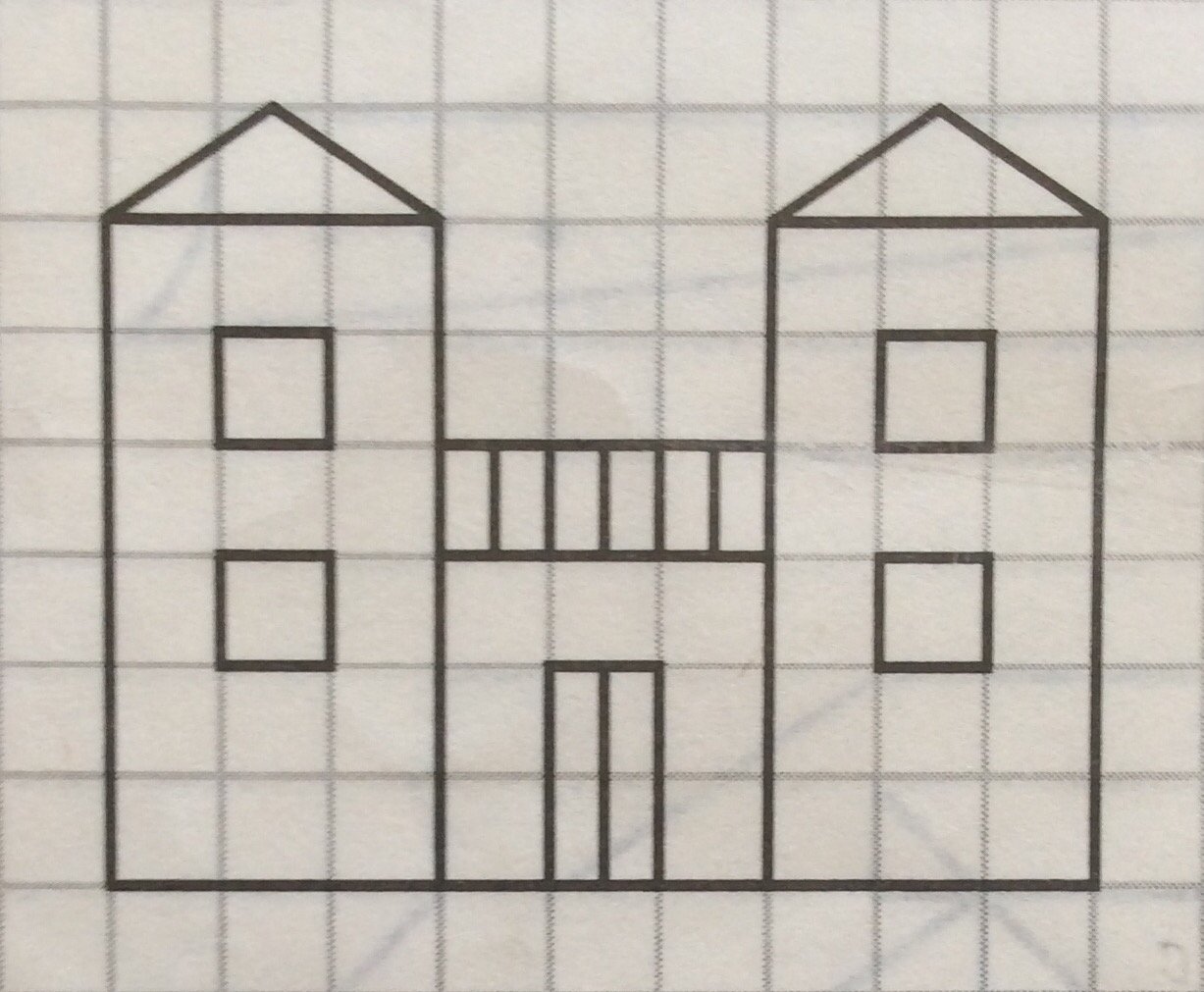 Рисование по клеточкам домик