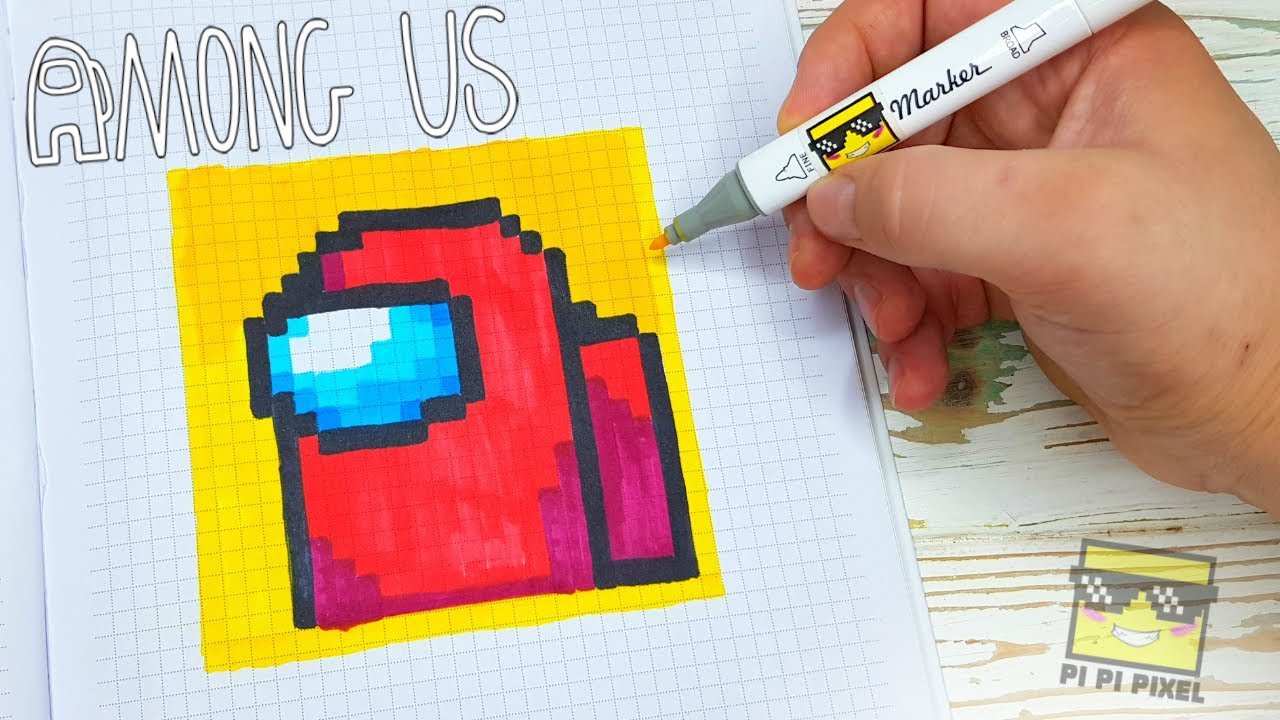 Among us рисовать в клеточку