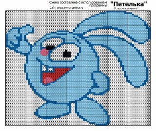 Вышивка крестом Крош из смешариков