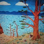 Пейзаж Байкал гуашью